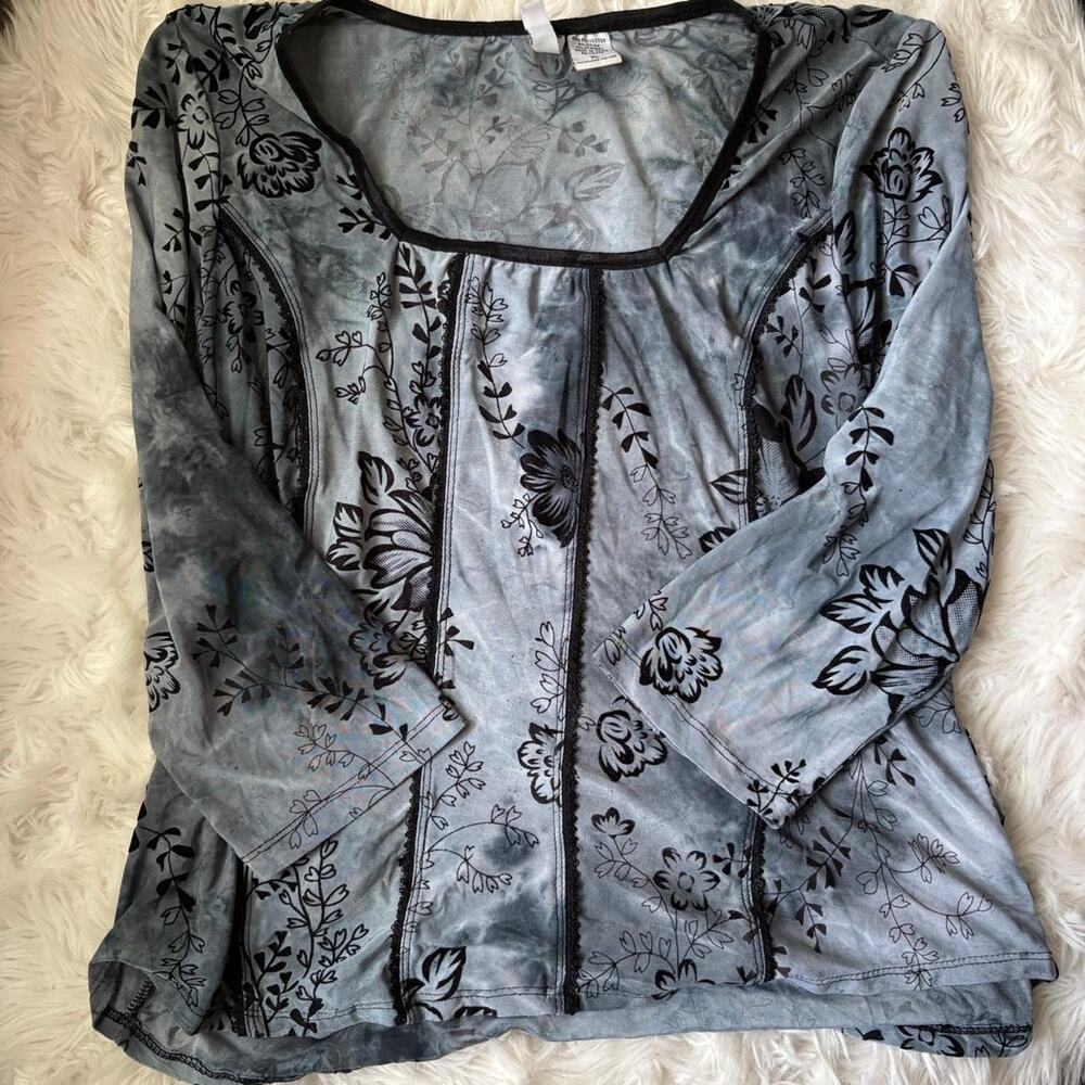 Y2k late 90s floral top
